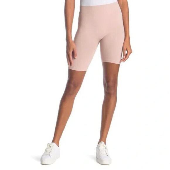 NWT Free People Intimately Seamless Rib Pink Bike Shorts - Picture 3 of 7